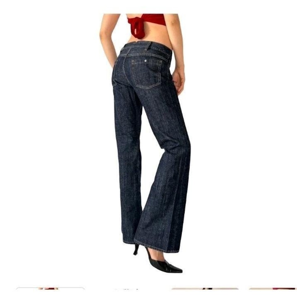 Vintage Y2K Women's Gap Jeans Size 6 Low Rise Boot Cut Side Zip  Dark Wash